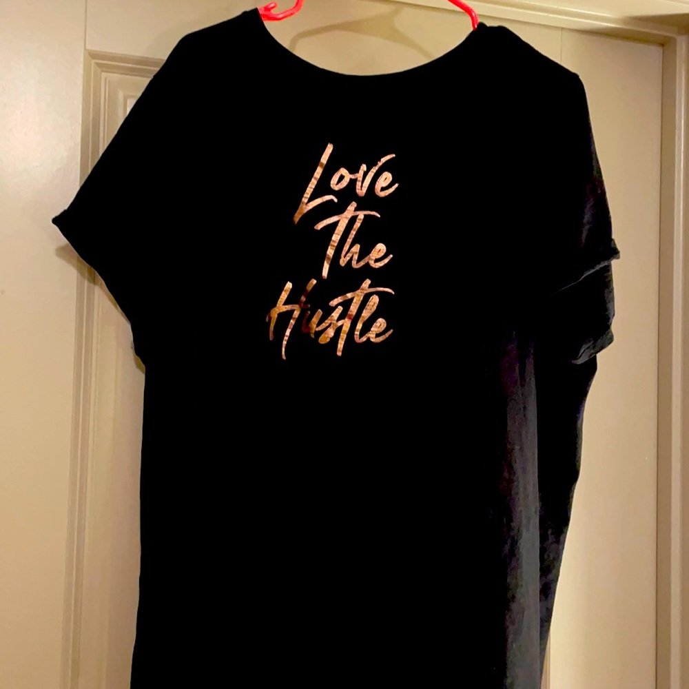 Black with rose gold writing